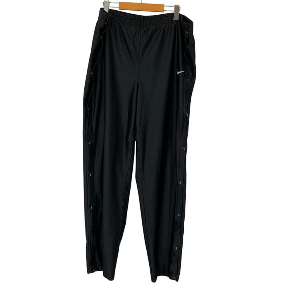Nike Y2K Tearaway Track Dazzle Pants Mens XL Black Snap Button Shiny Basketball